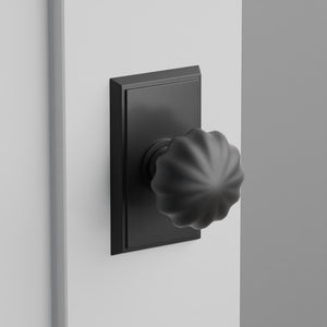 Melon Door Knob on Rectangular Rosette
