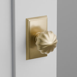 Melon Door Knob on Rectangular Rosette