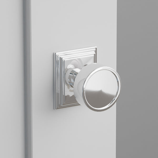 Verve Door Knob on Wilshire Rosette