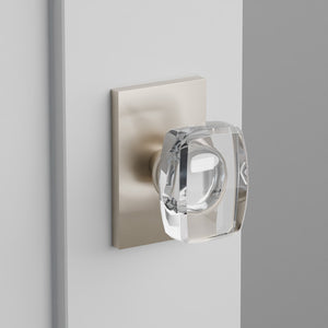 Windsor Crystal Door Knob on Modern Rectangular Rosette