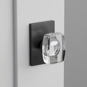 Windsor Crystal Door Knob on Modern Rectangular Rosette