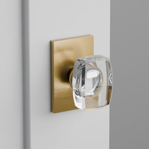 Windsor Crystal Door Knob on Modern Rectangular Rosette