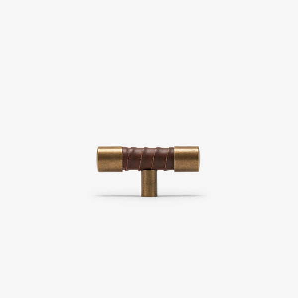 Lexington Leather Wrapped T Cabinet Knob