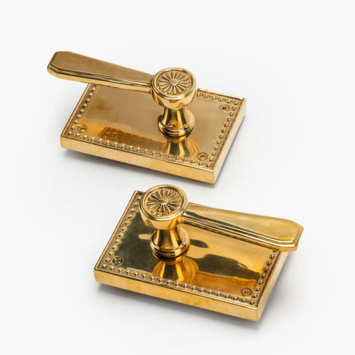 Louis Horizontal Passage Brass Door Lever Set