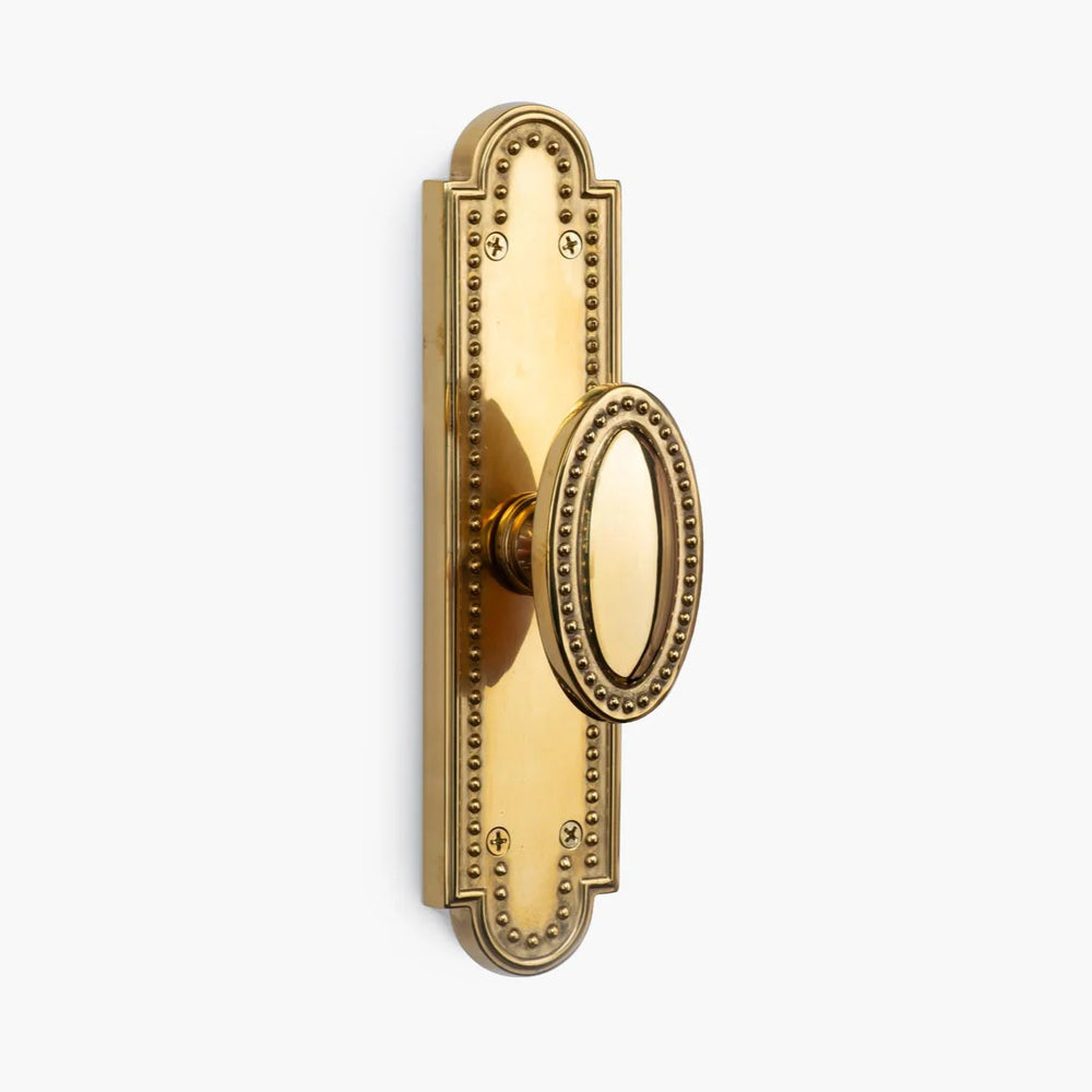 Louis Vertical Brass Passage Door Knob Set