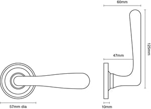 Elegance Door Lever on Raised Edge Covered Rose