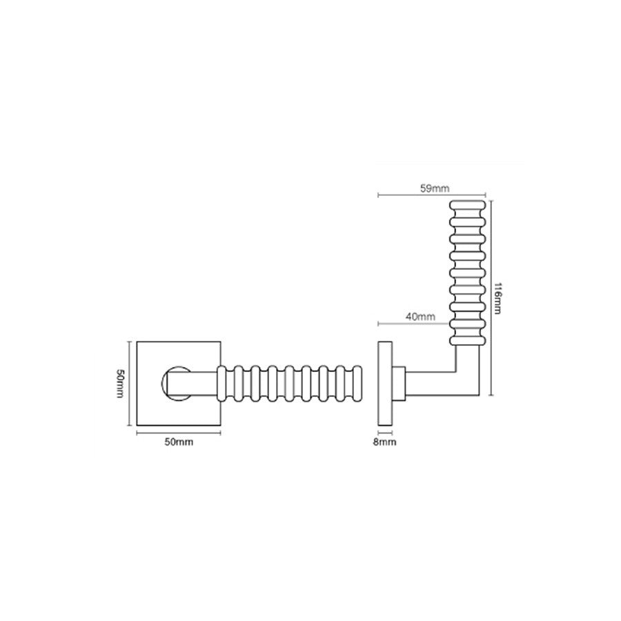 Rutland Door Lever on Double Step Round Rose