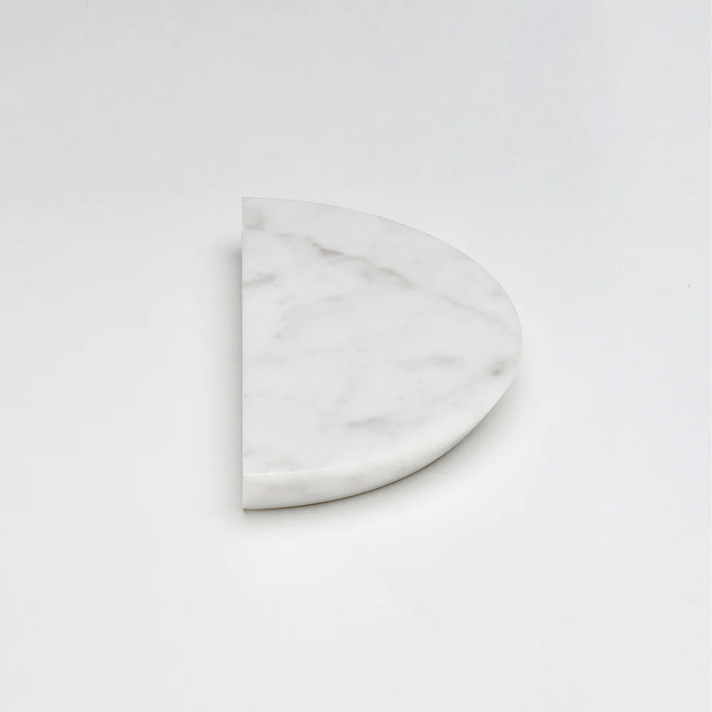 White Carrara Marble Arc Handle [Pair]