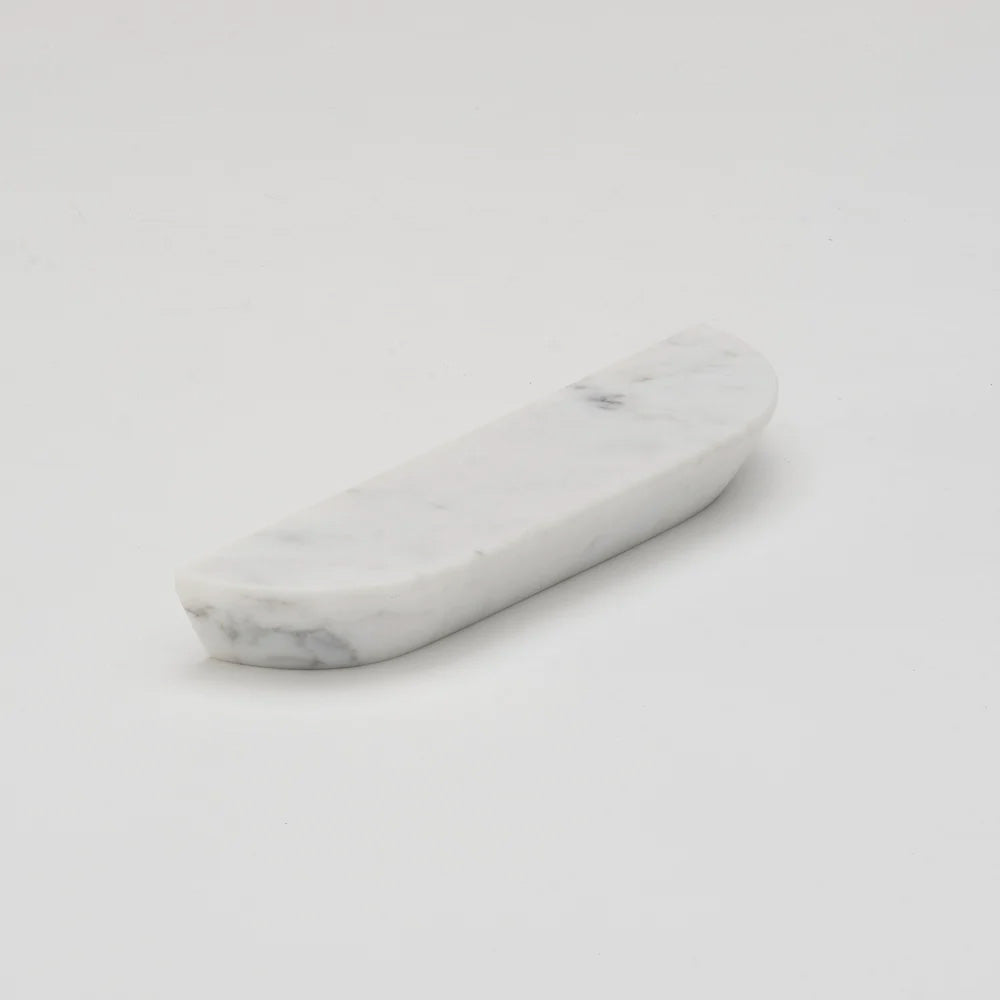 White Carrara Marble Dot Handle [Pair]