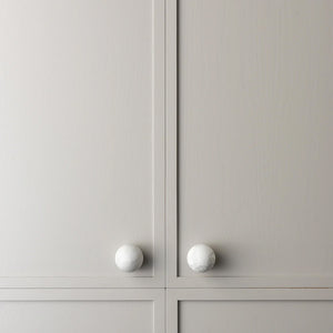 White Carrara Marble Hubble Cabinet Knob