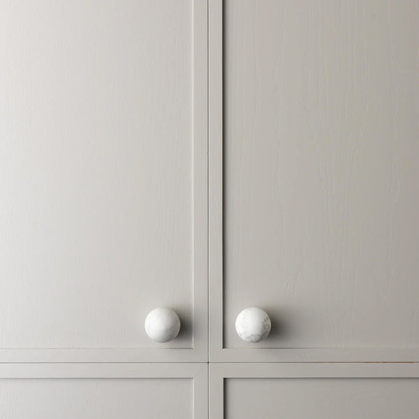 White Carrara Marble Hubble Cabinet Knob