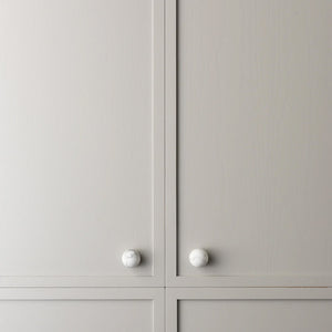 White Carrara Marble Hubble Cabinet Knob