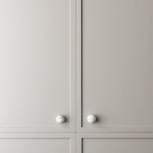 White Carrara Marble Hubble Cabinet Knob