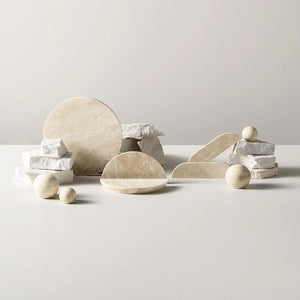 Travertine Dot Handle [Pair]