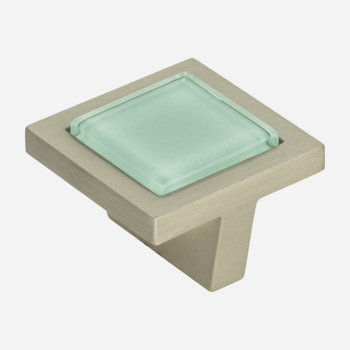 Spa Glass Square Cabinet Knob