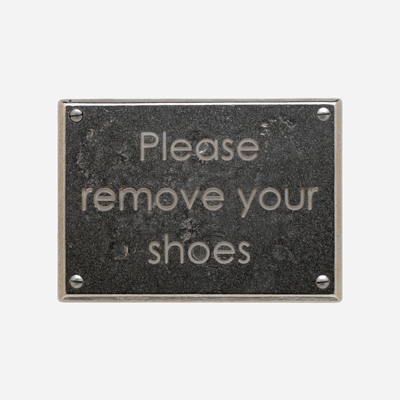 Please Remove Your Shoes Plaque – San Diego Hardware