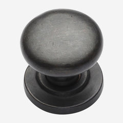 Solid Bronze Round Cabinet Knob with Backplate