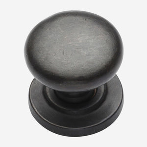Solid Bronze Round Cabinet Knob with Backplate