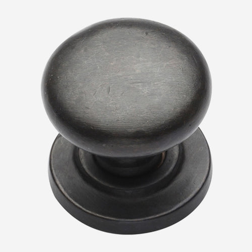 Solid Bronze Round Cabinet Knob with Backplate