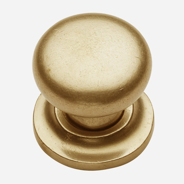 Solid Bronze Round Cabinet Knob with Backplate