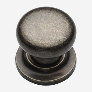 Solid Bronze Round Cabinet Knob with Backplate