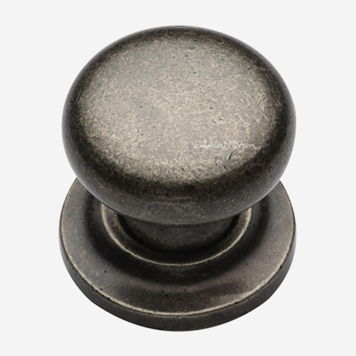 Solid Bronze Round Cabinet Knob with Backplate