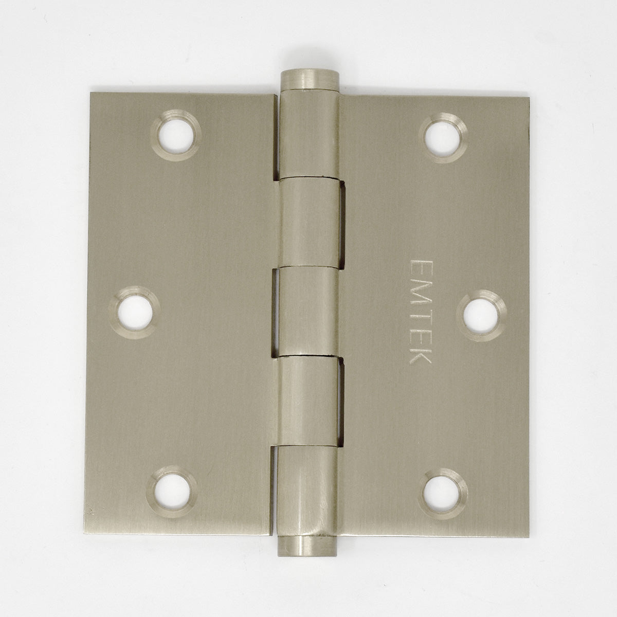 Solid Brass Heavy Duty Square Corner Hinge (Pair) - Satin Nickel / 3.5