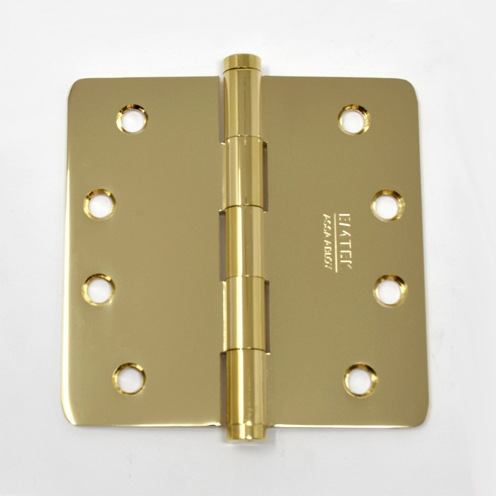 Solid Brass Residential 1/4" Radius Corner Hinge (Pair)