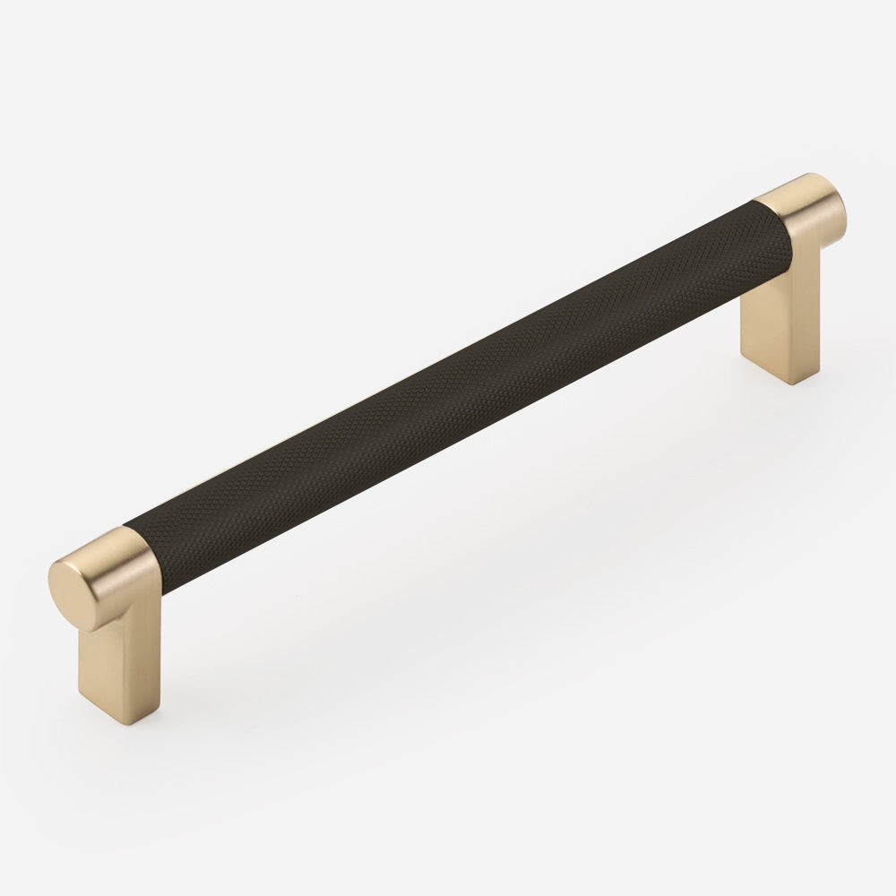 Emtek Select Cabinet Pull 8" C-C, Rectangular Bar Stem, Knurled Bar Finish: Flat Black Emtek Select Cabinet Pull 8" C-C, Rectangular Bar Stem, Knurled Bar Finish: Flat Black